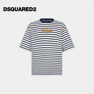 春夏新品 条纹圆领短袖 DSQUARED2 2026春夏男士 T恤 D2次方