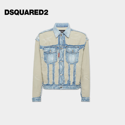 DSQUARED2/D2次方 男士复古时尚牛仔外套