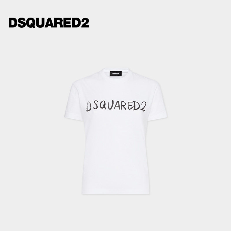 【低至5折】DSQUARED2/D2次方  女士简约圆领印花短袖T恤