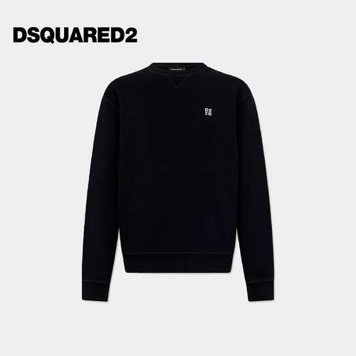 DSQUARED2/D2次方 2026秋冬新品男士休闲套头黑色卫衣上衣