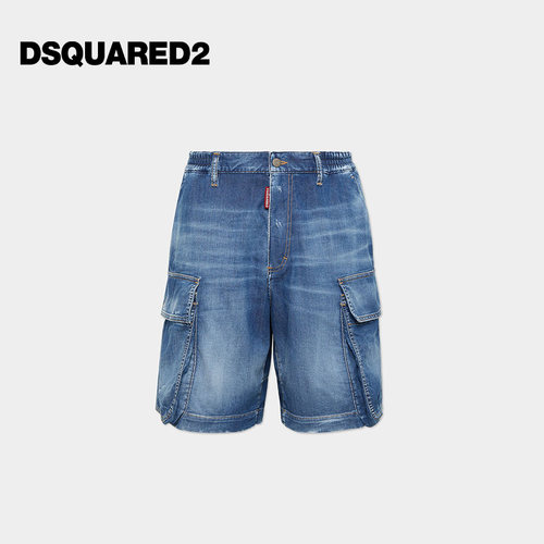 【6折】DSQUARED2/D2次方 胶囊系列 男士度假风宽松时尚牛仔短裤