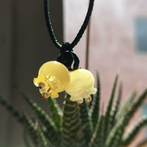 琥珀蜜蜡球兰风铃吊坠饰品