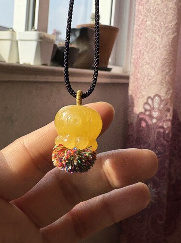 储时手造 八爪鱼章鱼吊坠毛衣链项链天然琥珀蜜蜡原矿挂件配件