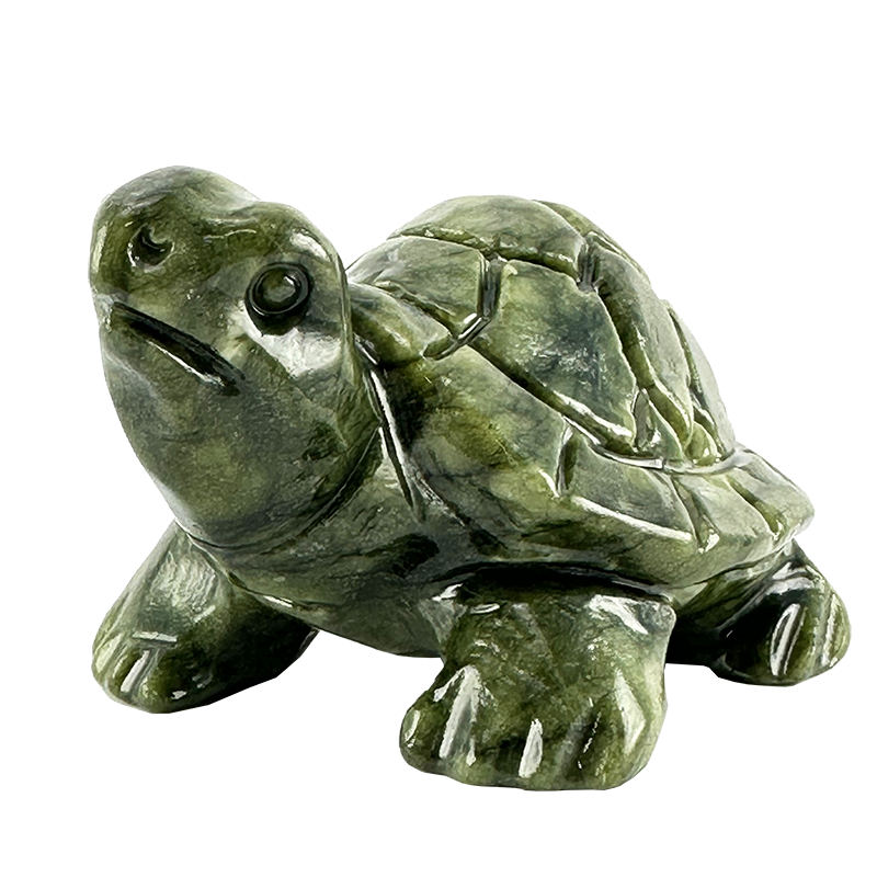 慈缘正堂 天然南玉石金钱龟摆件客厅工艺品 乌龟石头雕刻家居装饰