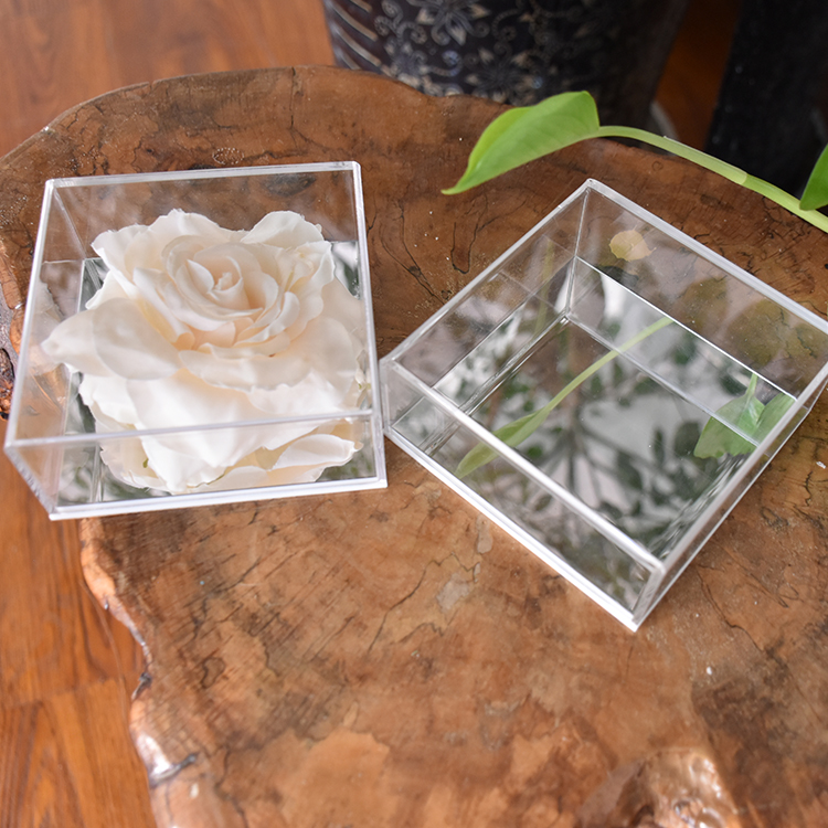 亚克力干花收纳盒瓷白有机玻璃