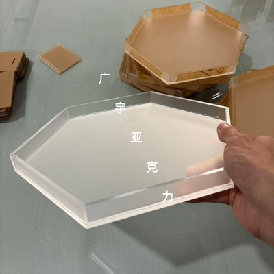 六边形亚克力茶盘甜点盘托盘茶托