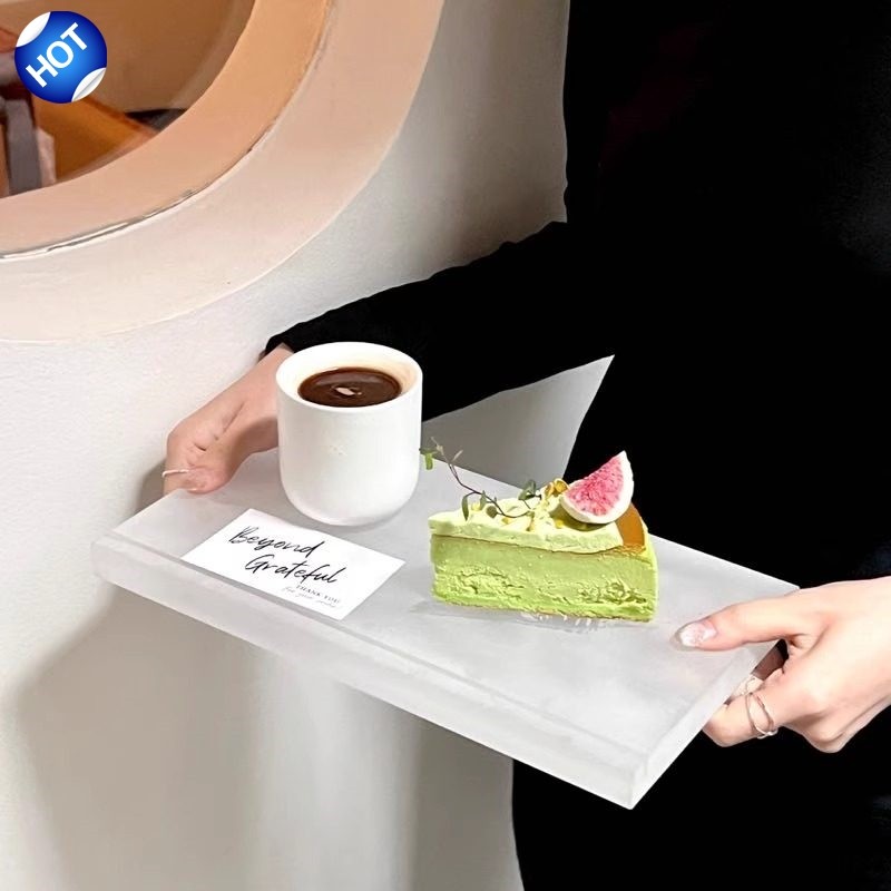 亚克力纯色简约冷餐糕点托盘西点宴会冰柜寿司展示底托烘焙甜品台