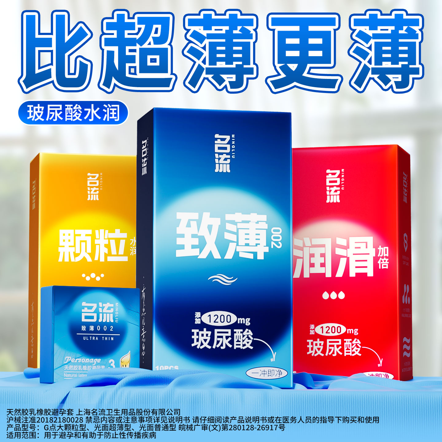 名流超薄玻尿酸避孕套家庭装100只热销榜颗粒官方正品安全旗舰byt图片