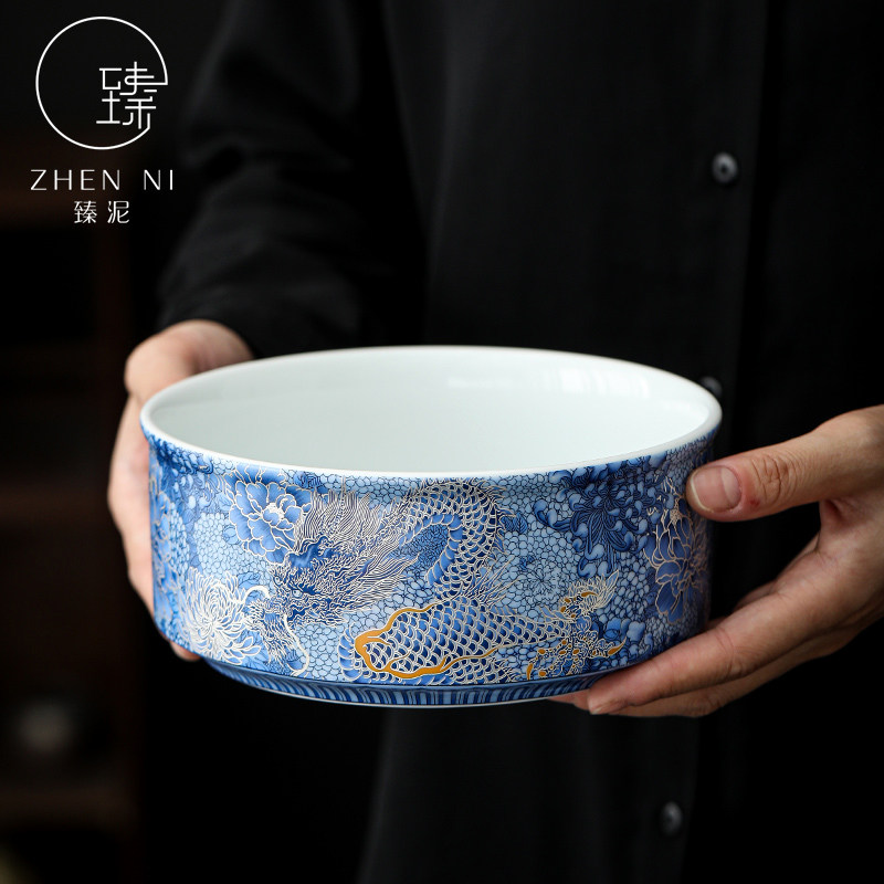 珐瑯彩手工掐丝银茶洗杯洗水洗水盂茶渣缸陶瓷茶具配件洗茶器茶盆