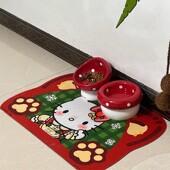 哈喽kitty猫咪餐垫宠物专用防水防滑猫吃饭垫子猫食盆垫耐脏防溅