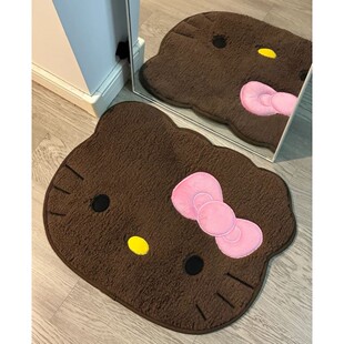 小樱花精品黑皮hellokitty地毯地垫可爱KT吸水毛绒浴室门口汽车垫
