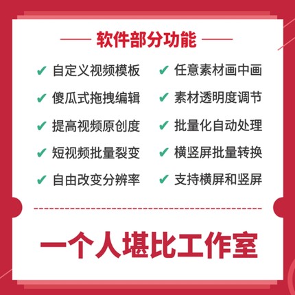 探店团购视频批量剪辑软件批量提取文案配音字幕解说水印片头片尾