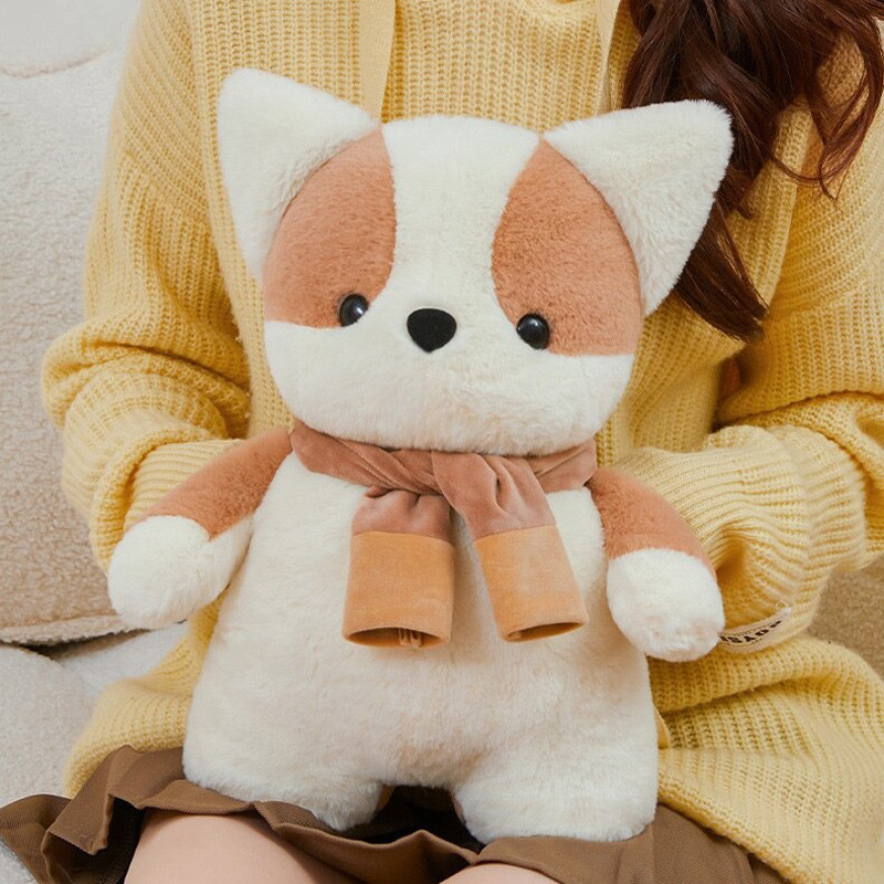 毛绒柯基狗暖手宝充电热水袋