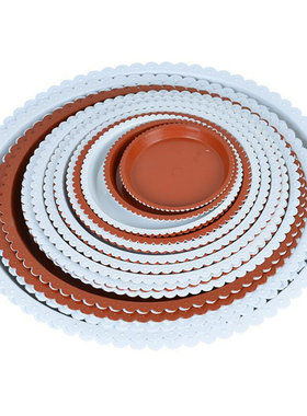 花之家园花盆底托圆形塑料托盘白色花盆托盘简约移动底盘底碟底座