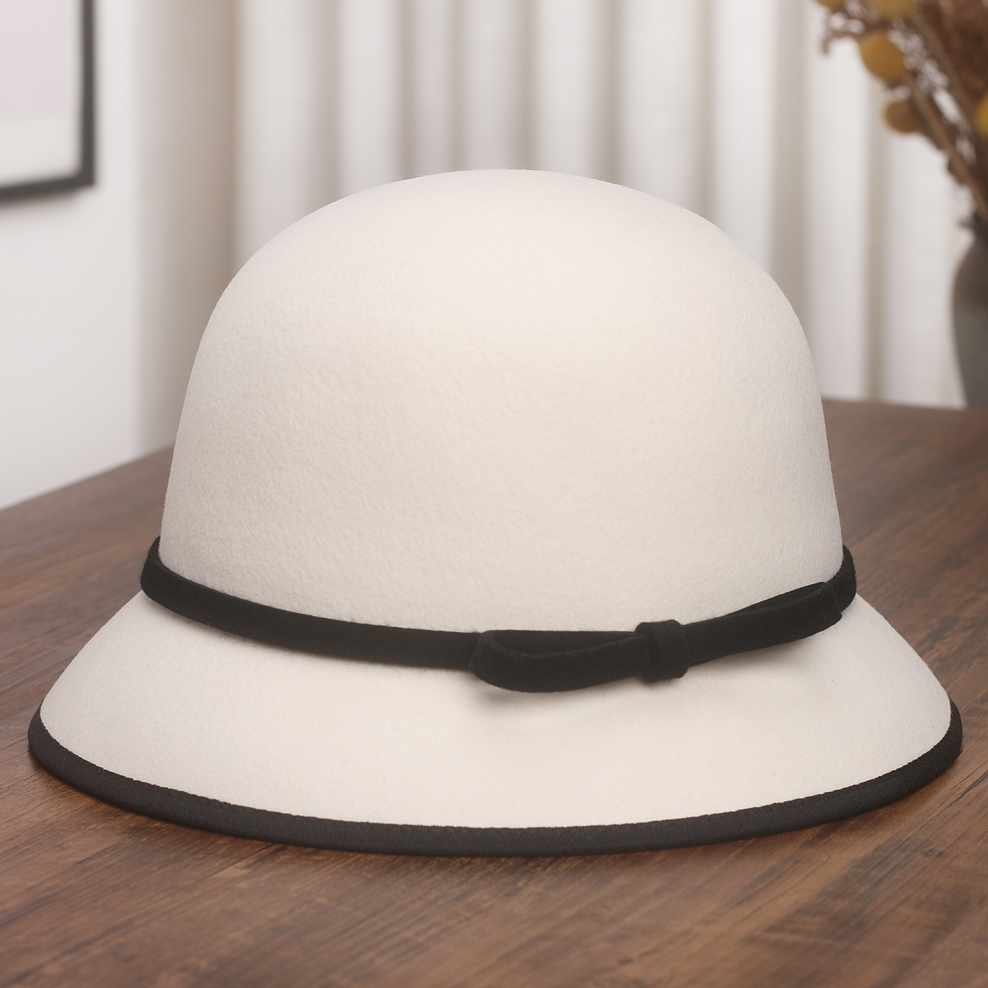 法式赫本风羊毛呢渔夫帽子女秋冬