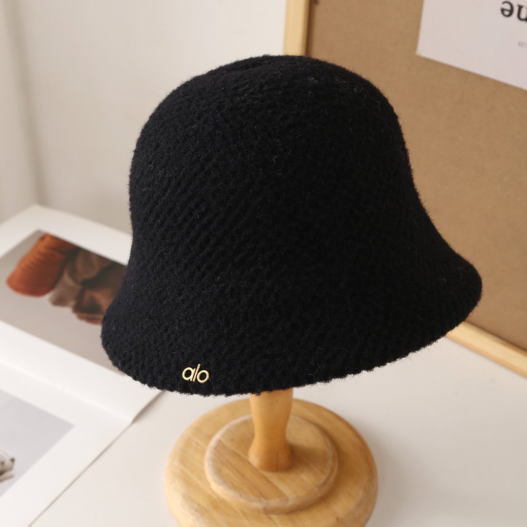 日系宽檐针织渔夫帽子女秋冬