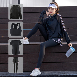 运动套装女健身房秋冬季宽松时尚专业训练速干衣晨跑步瑜伽服大码