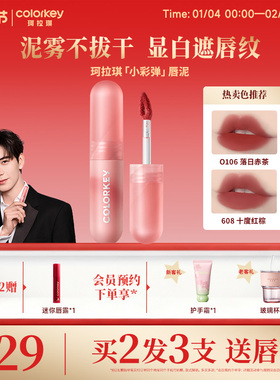 Colorkey珂拉琪小彩弹唇泥女雾面哑光唇釉唇彩口红女学生党红棕色