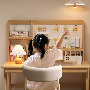洞洞板置物架桌面书架实木立式收纳层架书桌上多层架子儿童学习桌
