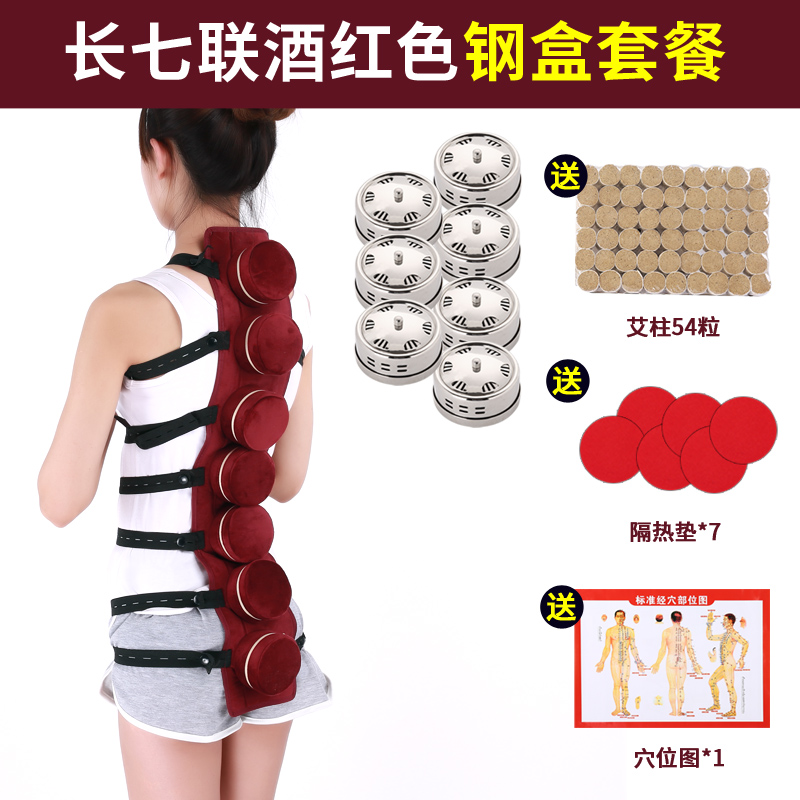 脊椎经络艾灸热敷包熏蒸仪器家用温灸灸具七连布套腿部防烫滤烟袋