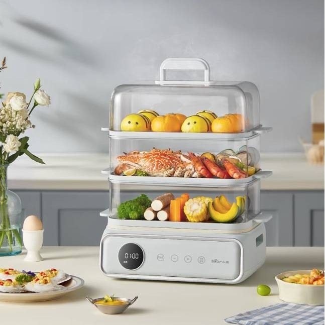 官网品牌Bear/小熊 DZG-P20W7电蒸锅多功能家用三层大容量蒸笼蒸