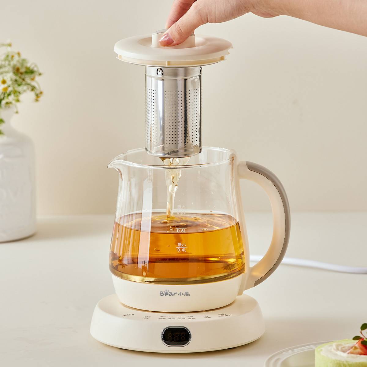 官方正品小熊迷你养生壶YSH-D08L1家用0.8L办公室小型煮茶器养生