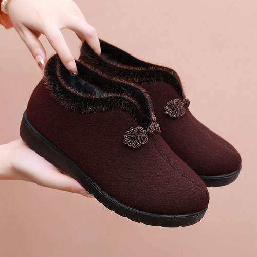 冬季老北京布鞋防滑妈妈鞋保暖鞋