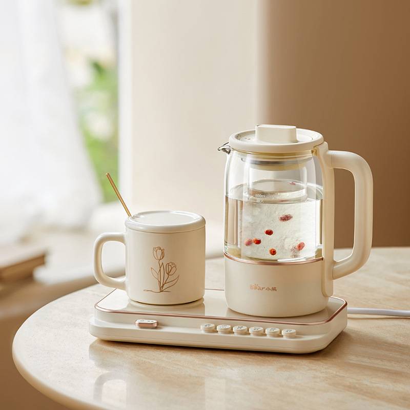 正品小熊养生壶YSH-D08Q1办公室组合套装多功能家用小型玻璃花茶