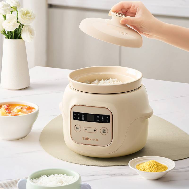 品牌小熊电炖盅DDG-D10W6婴儿专用电煮锅蒸煮一体电炖锅陶瓷宝宝