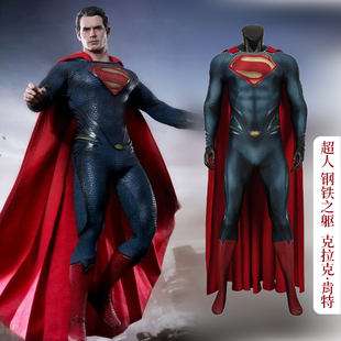 现货时觉超人钢铁之躯超人克拉克·肯特连体紧身衣cosplay服J4300