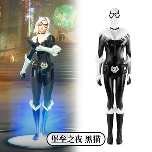 时觉堡垒之夜cos服黑猫游戏cosplay皮肤同款服装皮衣全套5528