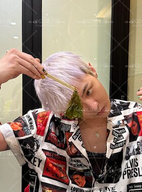 新品gd权志龙同款猫王封面印花短袖衬衫男女欧美潮牌小众复古衬衣
