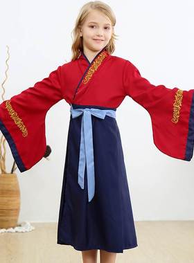 儿童cosplay服装 迪士尼公主演出服汉服Mulan Costume花木兰cos服