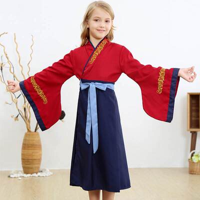 儿童cosplay服装 迪士尼公主演出服汉服Mulan Costume花木兰cos服