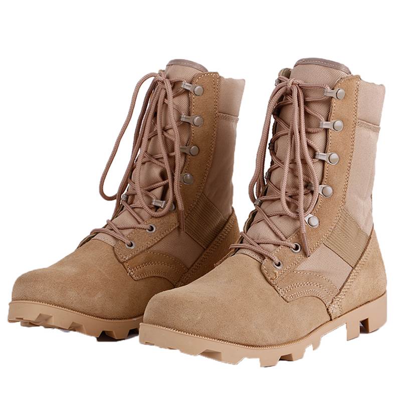 Men Leather Lacing Combat Tactical Desert Safety Shoes Men