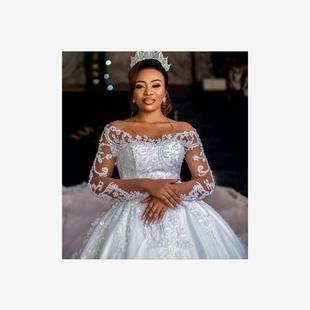 Sleeve Bride Bridal Dress Gowns Line Long Wedding Dresses