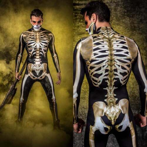 Halloween Costume Carnival Jumpsuit Adults Skeleton Cosplay
