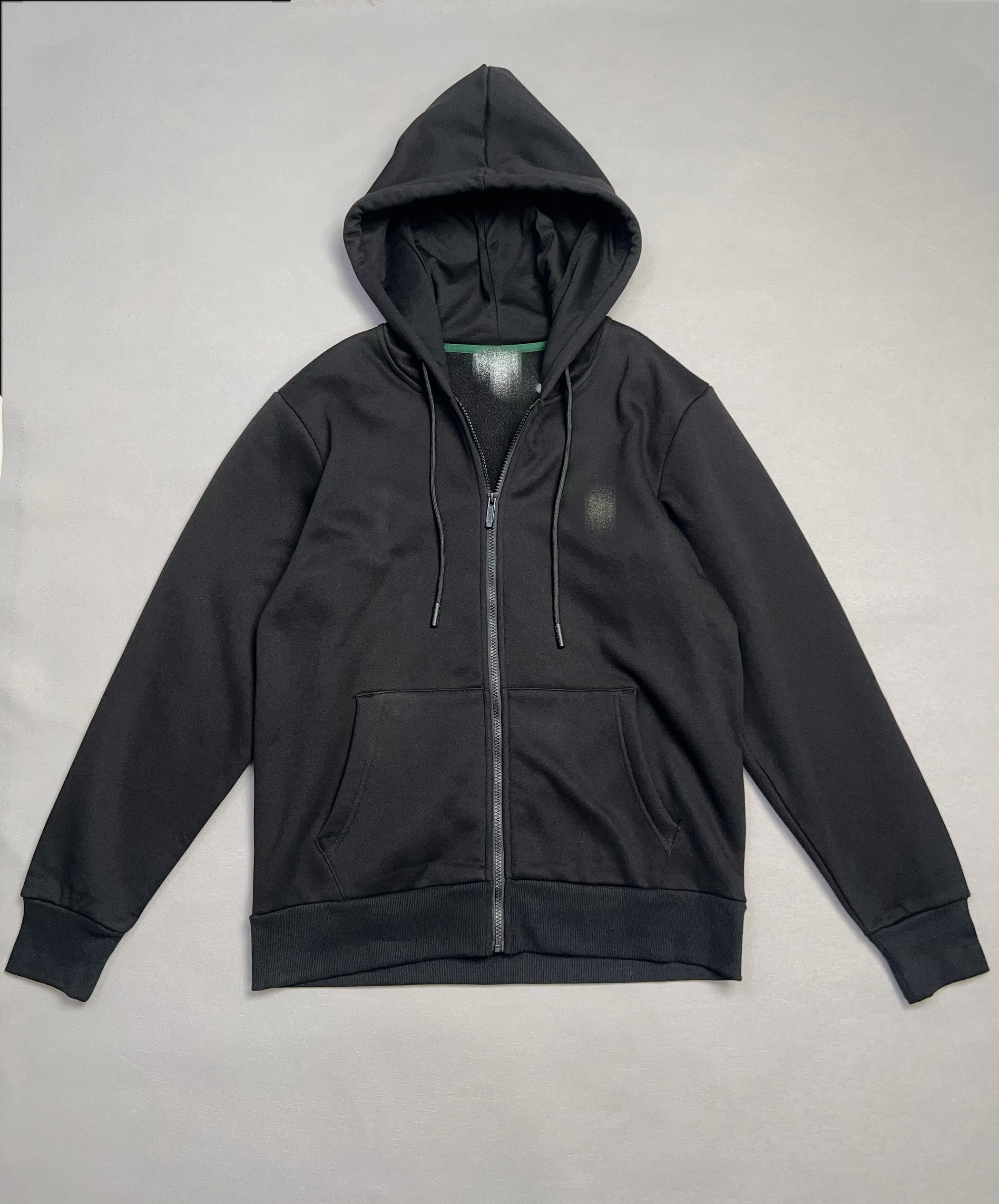 冬款男士休闲简约刺绣厚款加绒卫衣经典百搭开衫连帽卫衣外套上衣