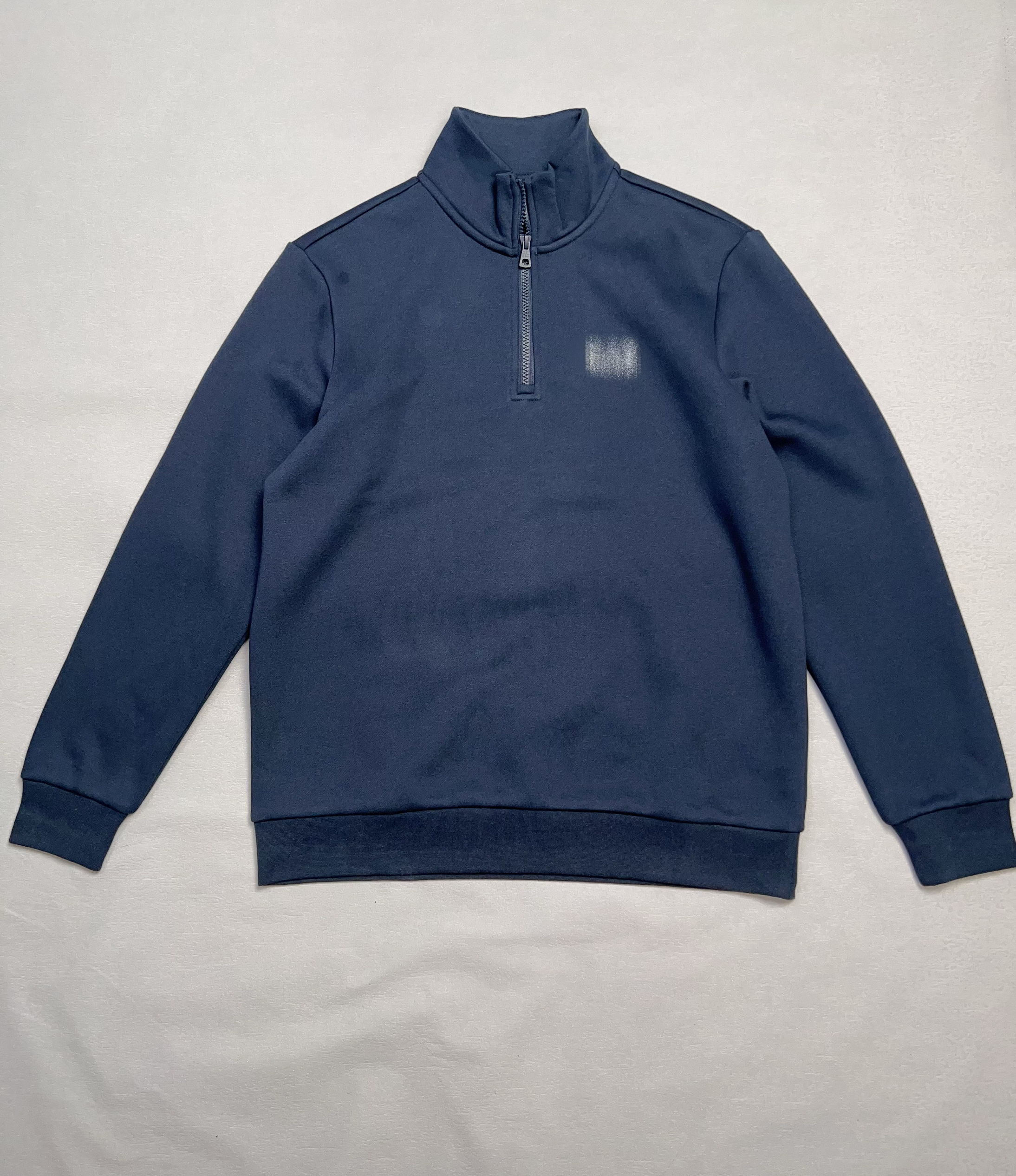 经典胶印花冬款男士半拉链套头卫衣薄绒休闲简约棉质长袖卫衣外套