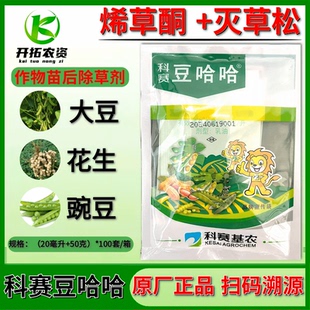 科赛豆哈哈烯草酮灭草松花生大豆豌豆苗后专用除草剂禾阔双除组合