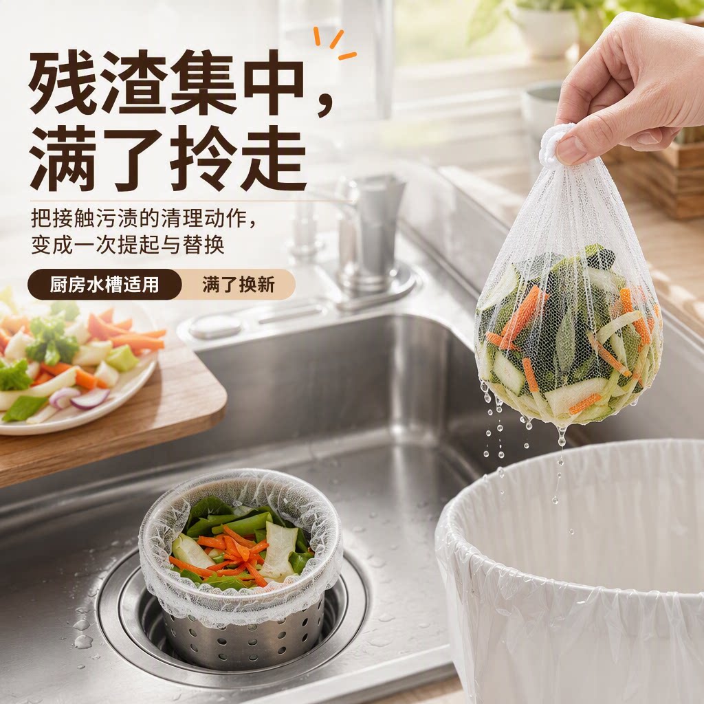1000只一次性水槽过滤网防堵