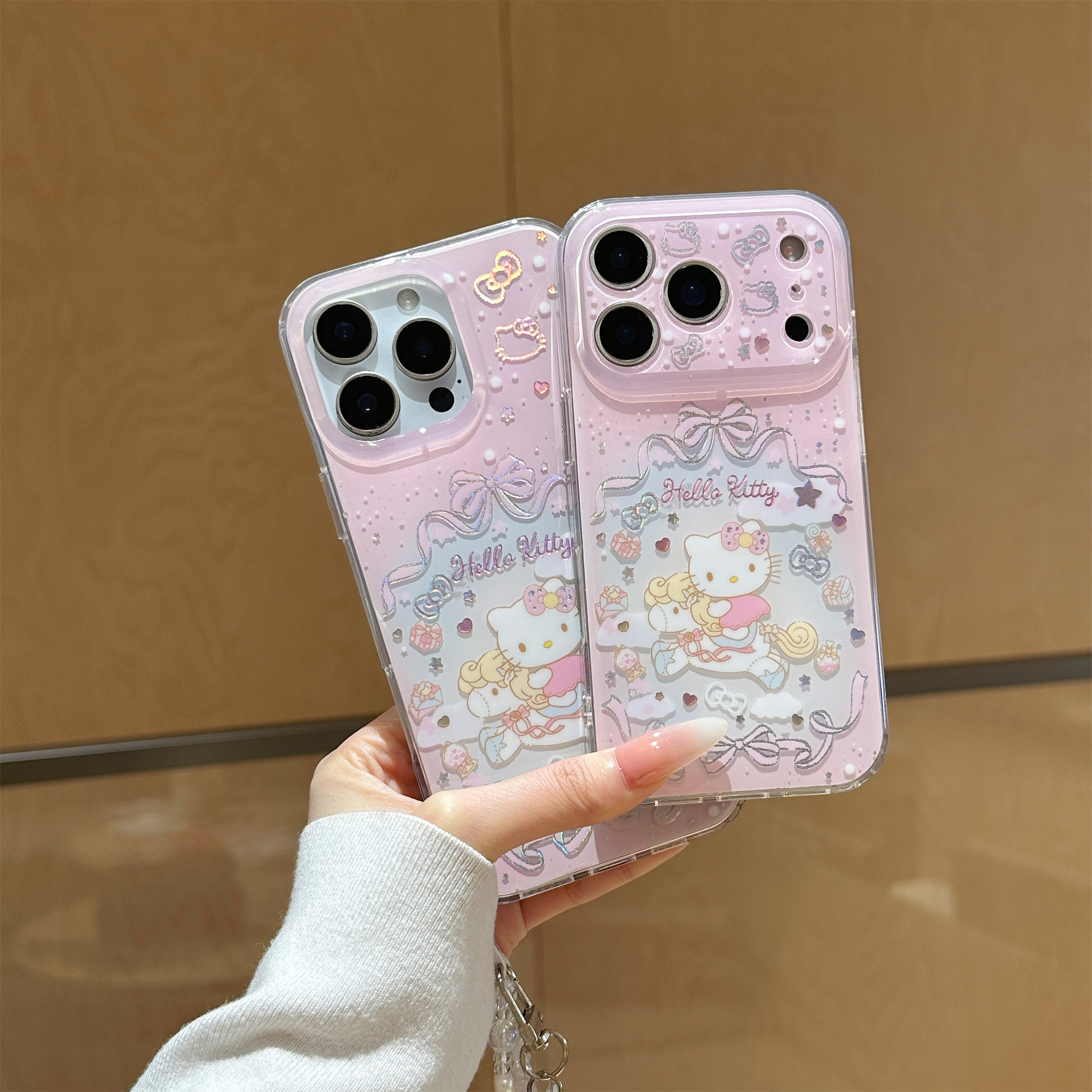甜美可爱卡通鎏金骑马kitty猫适用苹果17promax手机壳iPhone16新款15pro少女心17手链14超好看全包防摔保护套