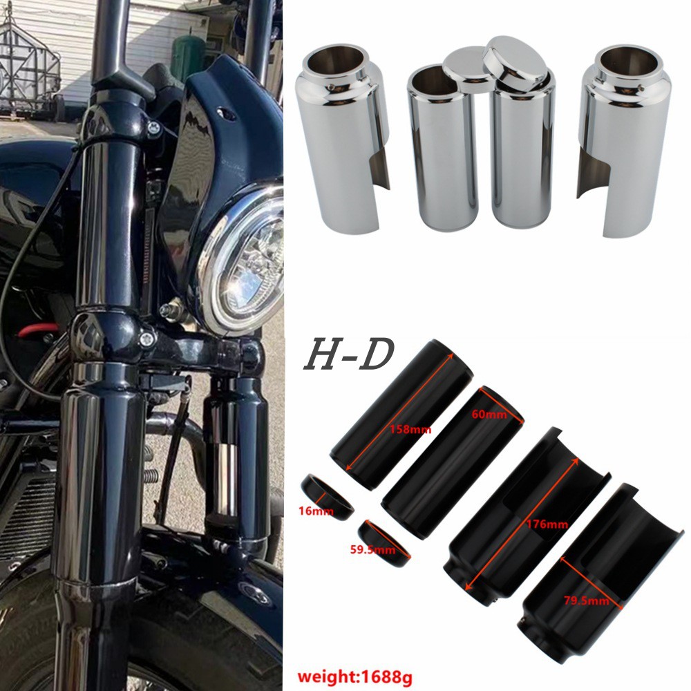 适用哈雷街霸2018-2021年改装前叉减震套筒黑色前避震装饰罩防尘