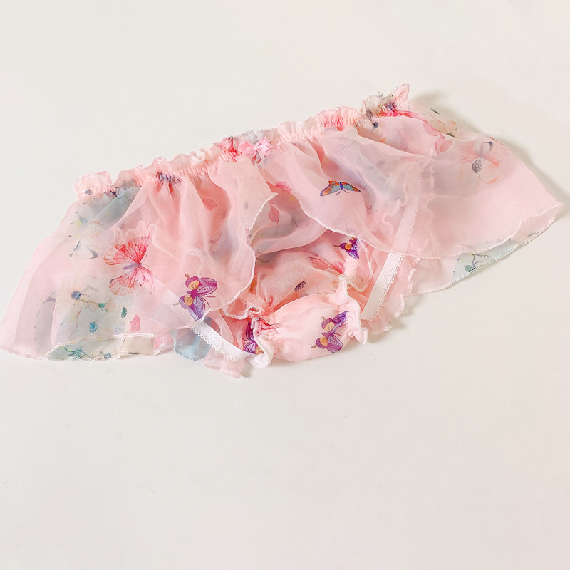 纯欲浪漫蝶恋花男体女款男女情侣伪娘个性雪纺微透荷叶边裙摆内裤,女士内衣/男士内衣/家居服,女三角裤,淘宝优惠券,粉丝福利购,淘宝优惠卷