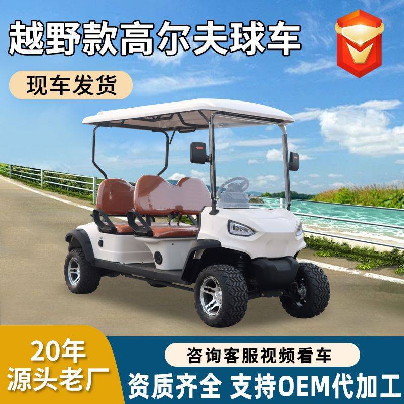 越野款电动高尔夫球车练习场景区旅游看房接待游客电动高尔夫球车