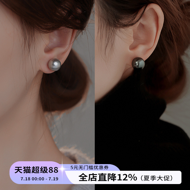 饰悟银饰珍珠银针女耳钉日韩