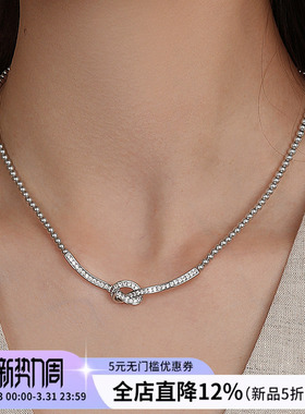 饰悟银饰施家珍珠蝴蝶结项链女