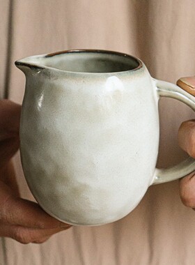 窑变云纹奶杯分茶器分酒器陶瓷北欧复古手冲咖啡拉花奶泡杯导流杯