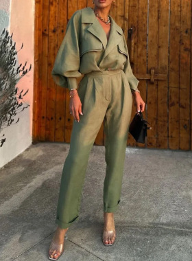 Casual Long Sleeve Loose Two Piece Set秋季休闲长袖宽松两件套