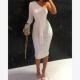 Shoulder Ruched Design One Bodycon Dress单肩抓皱连衣裙女